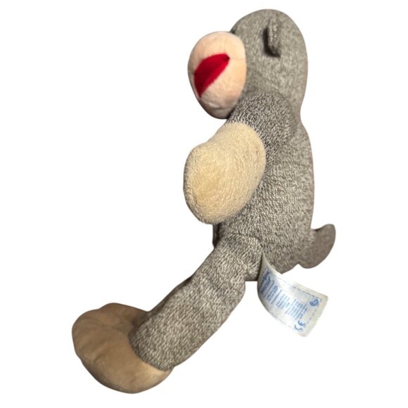 Build-A-Bear Workshop Sock Monkey Plush 17" With Red Bow Soft Feet Paws and Face - Picture 3 of 7